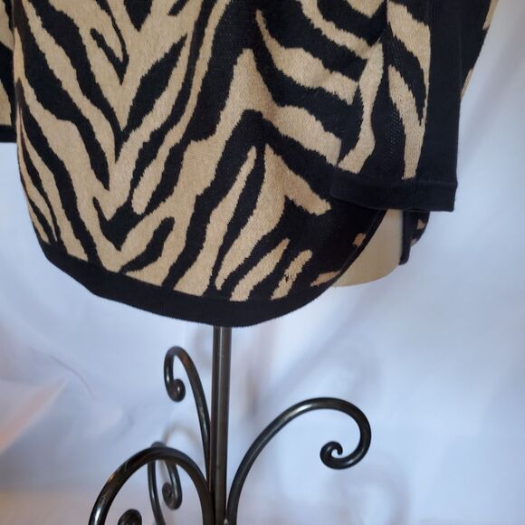 Cabi Dani Pullover Sweater Black Lt Brown Tiger Striped Oversized XXS?-S/M - Picture 4 of 8